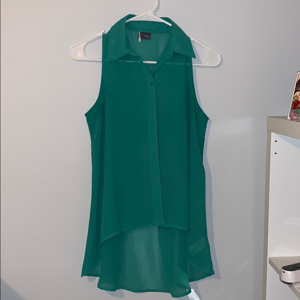 Urban Outfitters Green Sleeveless Blouse